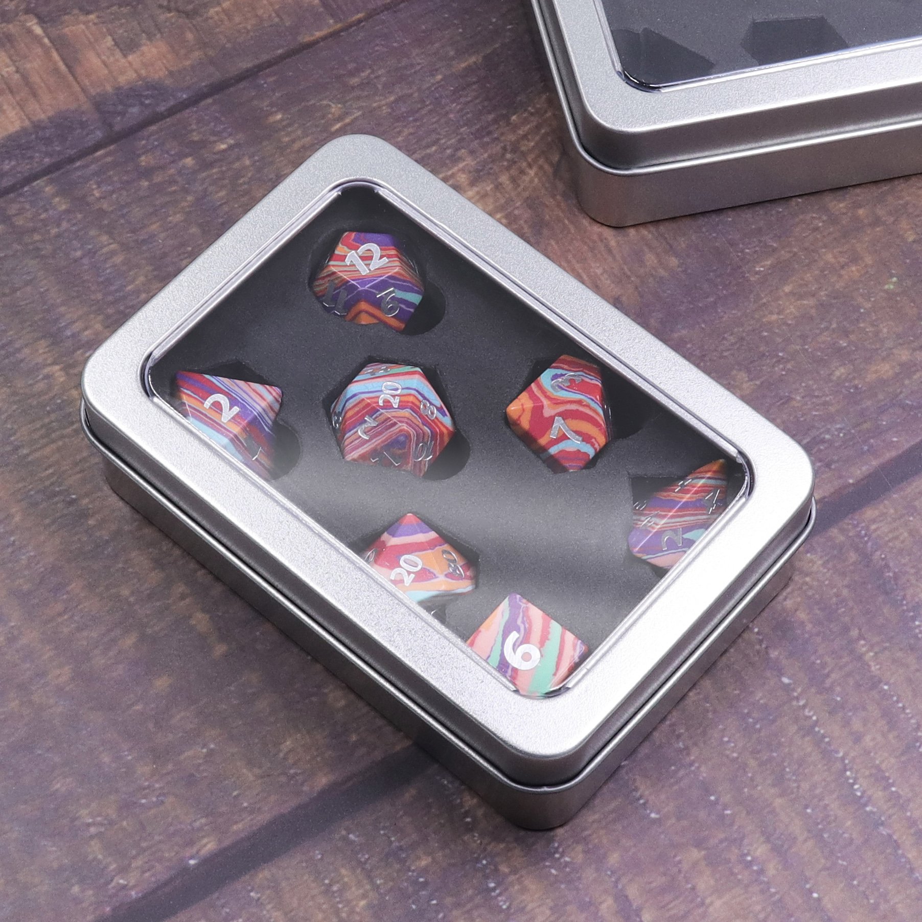HD Dice high quality Gemstone dice set 7 polyhedral color dice sets