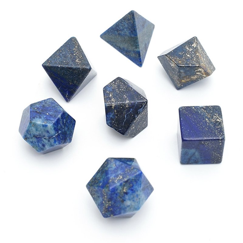 High Quality Lapis Lazuli Gemstone Dice Dungeons and Dragons RPG D&D Custom DND Polyhedral Natural Stone Dice Set