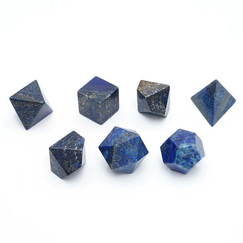 High Quality Lapis Lazuli Gemstone Dice Dungeons and Dragons RPG D&D Custom DND Polyhedral Natural Stone Dice Set