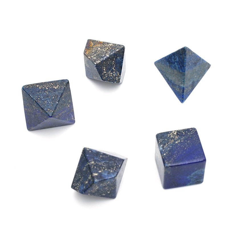High Quality Lapis Lazuli Gemstone Dice Dungeons and Dragons RPG D&D Custom DND Polyhedral Natural Stone Dice Set