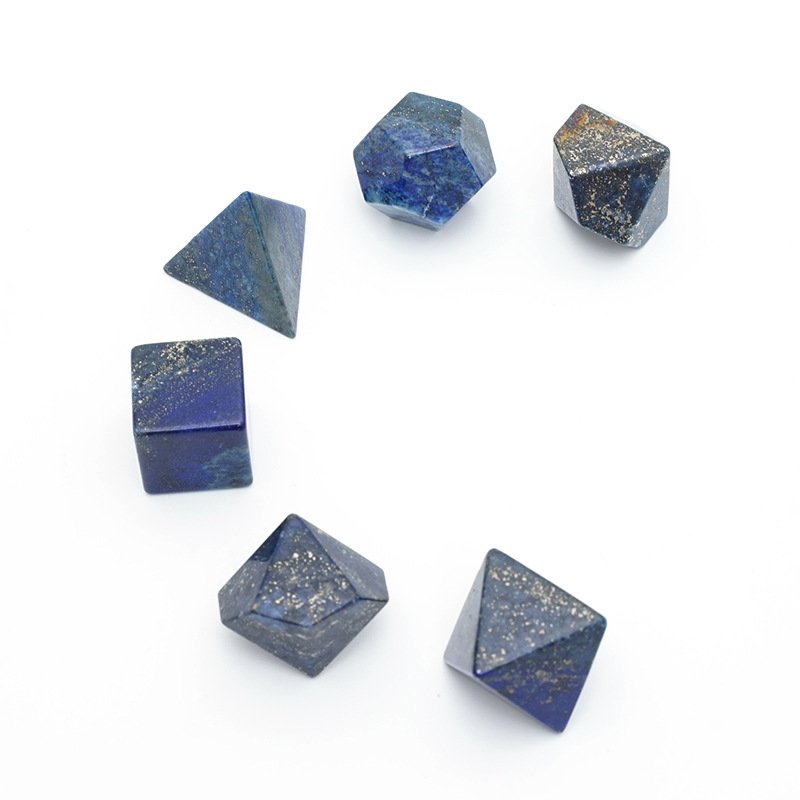 High Quality Lapis Lazuli Gemstone Dice Dungeons and Dragons RPG D&D Custom DND Polyhedral Natural Stone Dice Set