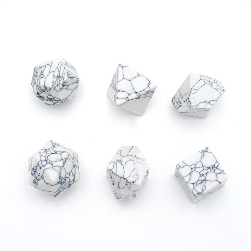 Polyhedral Custom Engraved Dungeons and Dragons DND RPG Gemstone Dice Game Set Artificial White Texture Turquoise Dice
