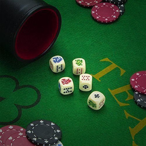 poker dice set with dice cup and dice bag