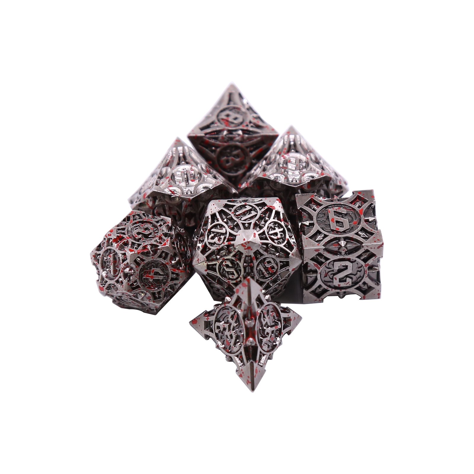 Manufacturer Wholesale Custom Bulk Metal Dice Set Colored Polyhedral Zinc Alloy Dice DND Die for Dungeons & Dragon D&D Game Dice