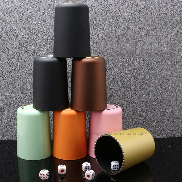 Wholesale factory price multi color ABS plastic dice box 'costum' round custom plastic dice cups