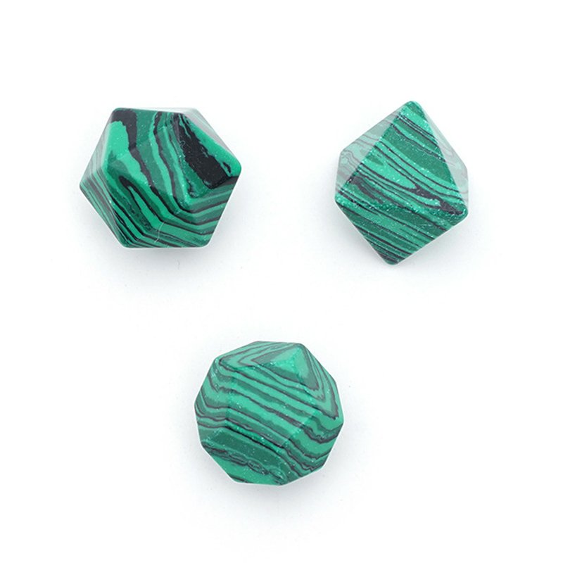 Custom Artificial Striped Green Turquoise Dice Set for Dungeons and Dragons RPG Board Game Polyhedral DND Gemstone Dice