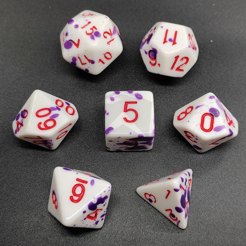 Polyhedral Acrylic Dnd Dice D&D 6 Colors DND Games 16mm Opp Bag 7-die dnd polyhedral miniature dice set