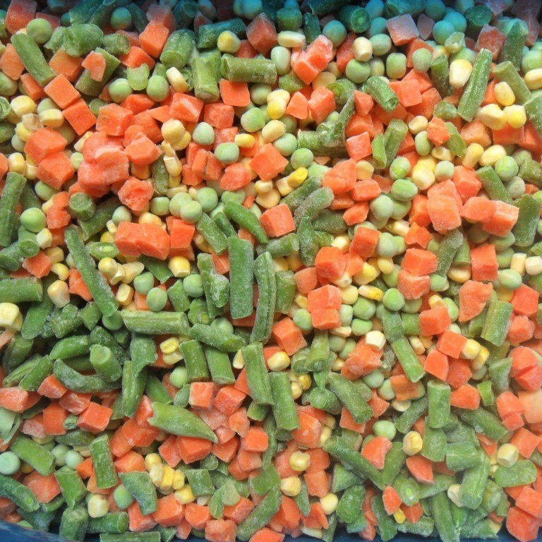 IQF frozen mixed vegetables mixed cowpea carrot dices corn kernels green soya bean