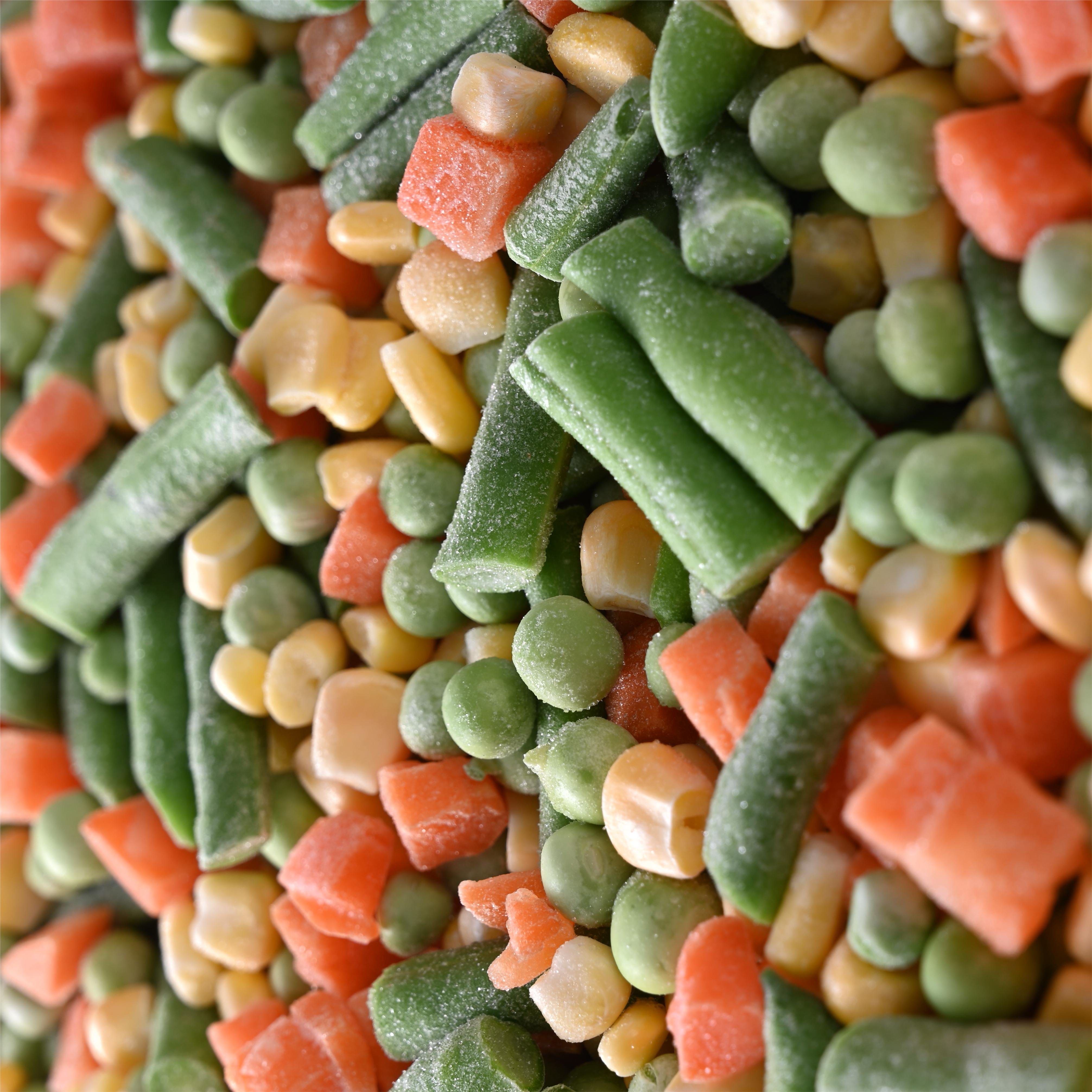 IQF frozen mixed vegetables mixed cowpea carrot dices corn kernels green soya bean