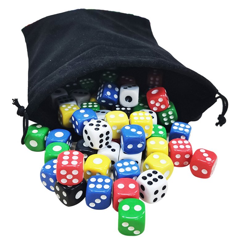 Custom Wholesale 14mm D6 Bulk Dice Solid Color Dice Backgammon Precision Transparent Gambling Dice game