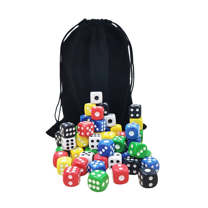 Custom Wholesale 14mm D6 Bulk Dice Solid Color Dice Backgammon Precision Transparent Gambling Dice game