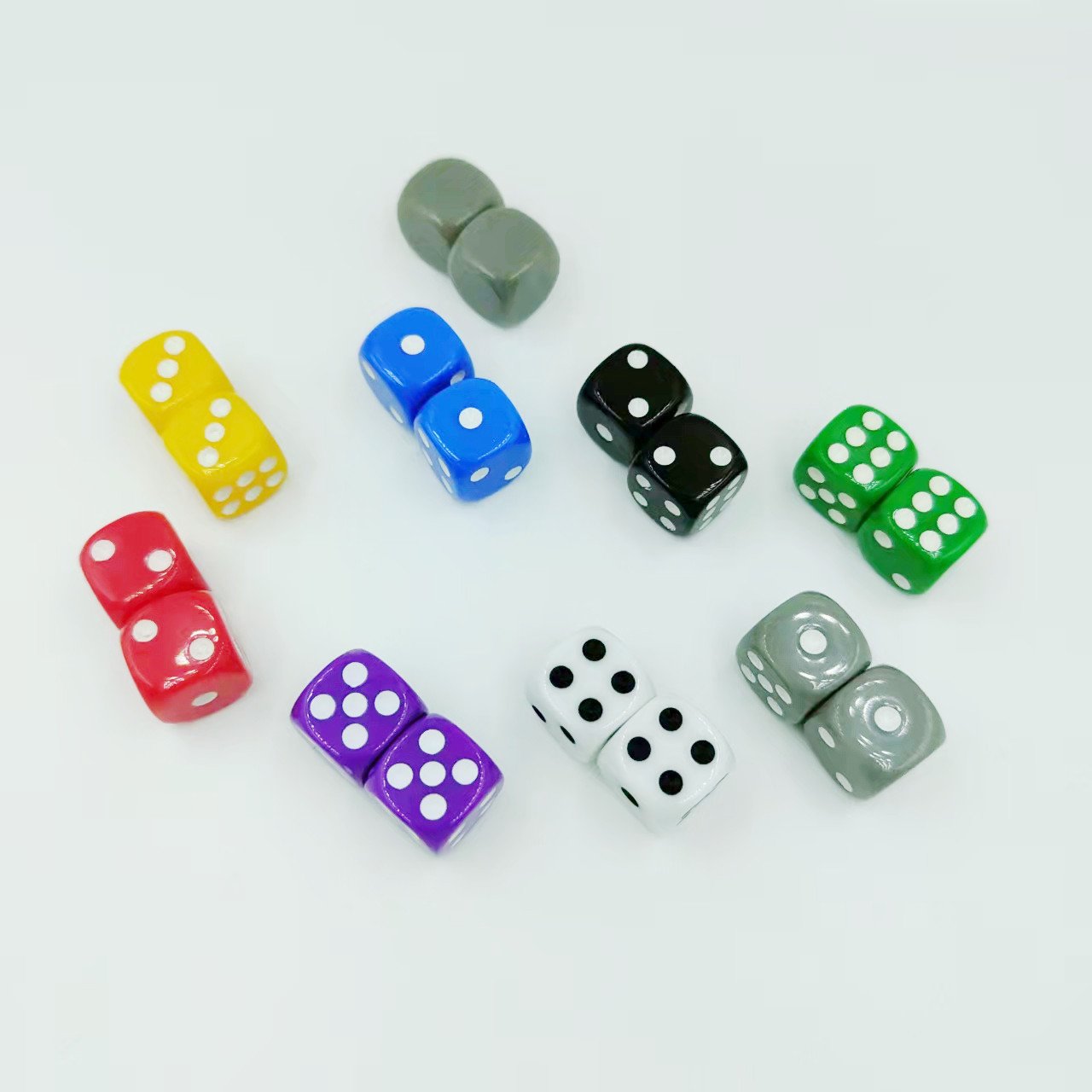 Custom Wholesale 14mm D6 Bulk Dice Solid Color Dice Backgammon Precision Transparent Gambling Dice game
