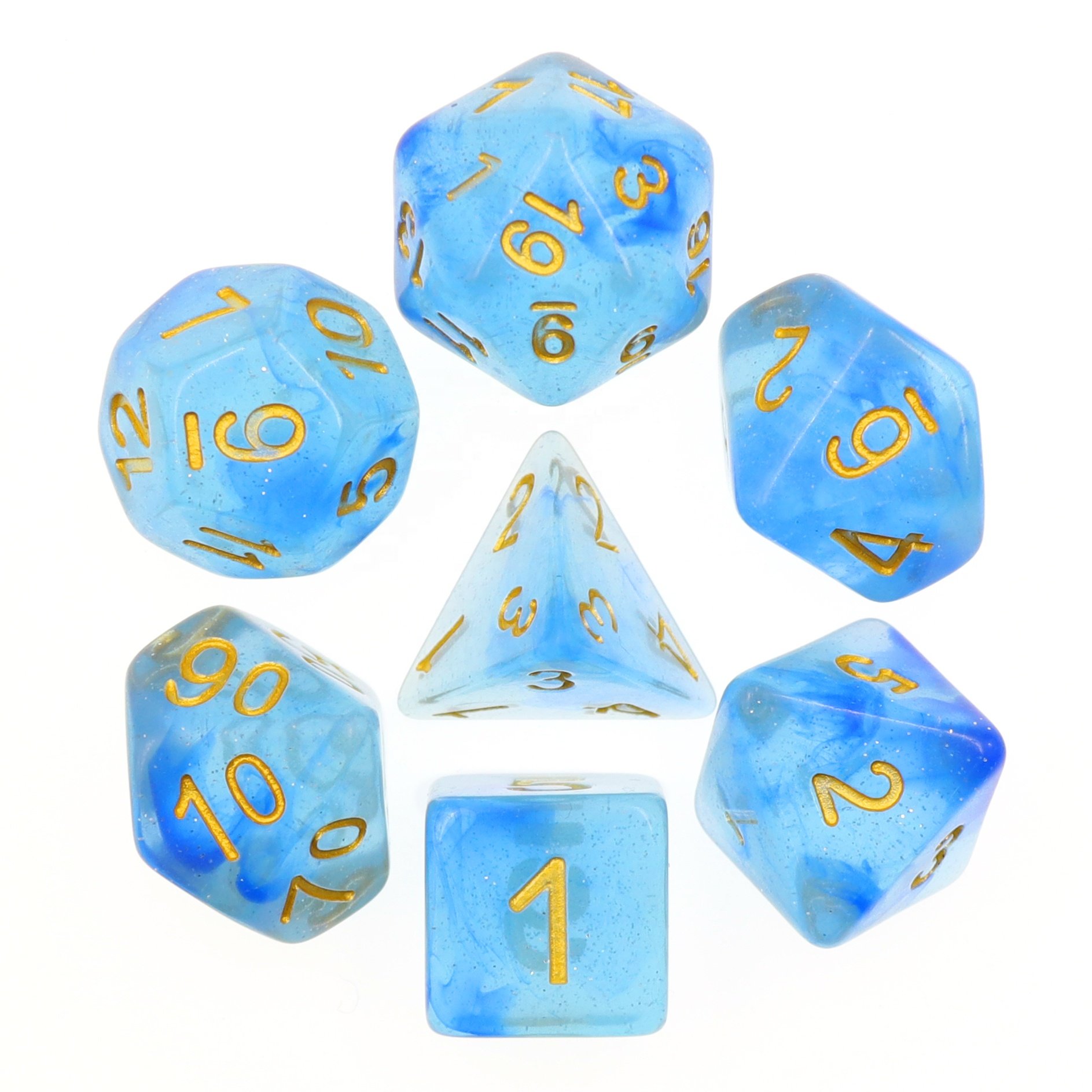 Wear-resistant high dice game accessories dragon and dungeon board game Glitter dice
