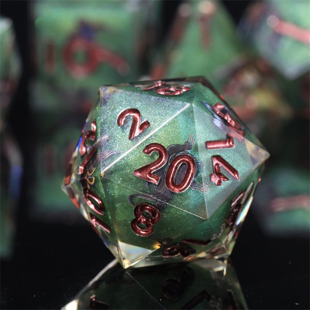 Mini Planet Dragon and Dungeon custom dnd dice Resin Polyhedral DND Sharp Edges Dice RPG board role-playing games Dice Set