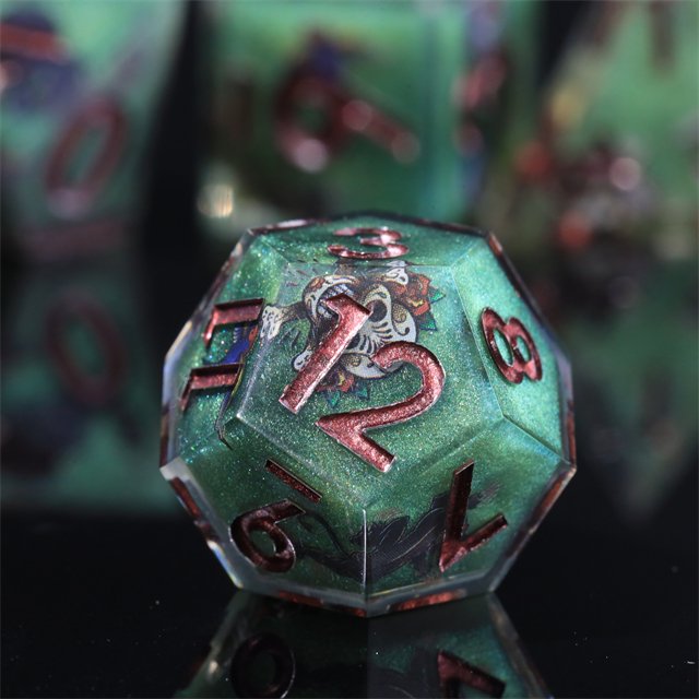 Mini Planet Dragon and Dungeon custom dnd dice Resin Polyhedral DND Sharp Edges Dice RPG board role-playing games Dice Set