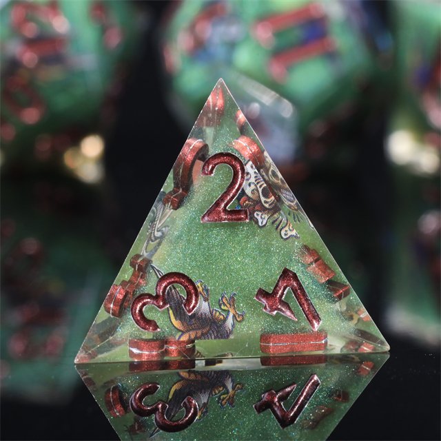 Mini Planet Dragon and Dungeon custom dnd dice Resin Polyhedral DND Sharp Edges Dice RPG board role-playing games Dice Set