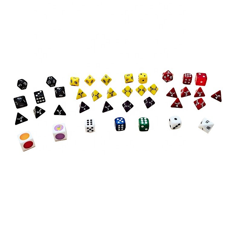 custom size D6 white square dice with black dots custom board game acrylic polyhedral casino game dice