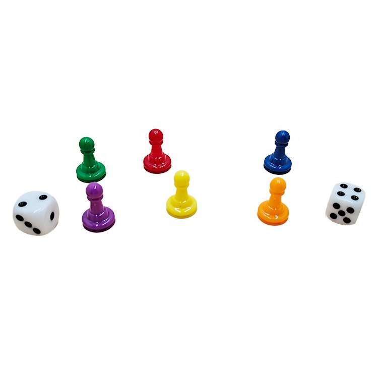 custom size D6 white square dice with black dots custom board game acrylic polyhedral casino game dice