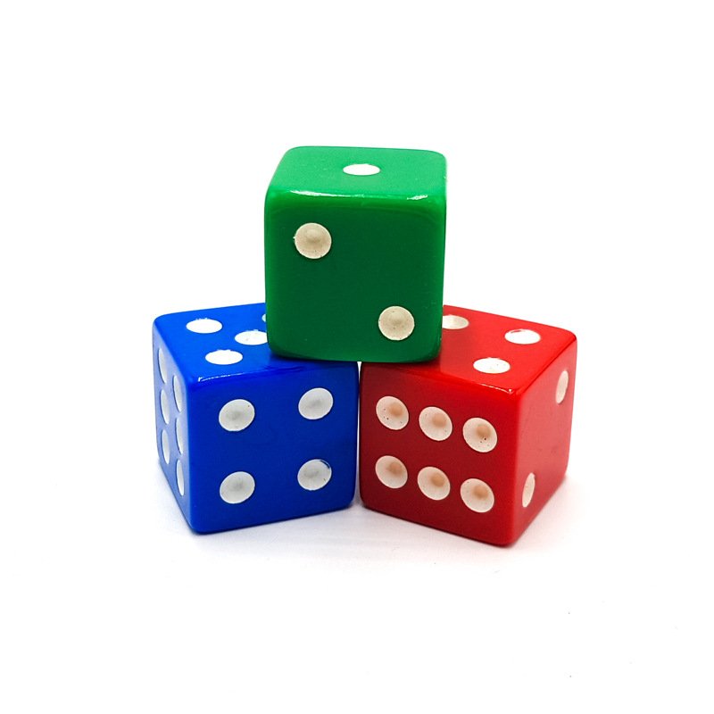Factory directly supply 12mm black acrylic dice square d6 sided with straight corner and white dot for casino game