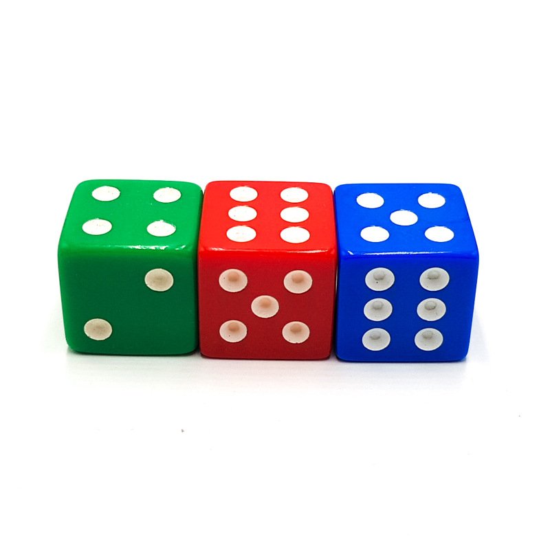 Factory directly supply 12mm black acrylic dice square d6 sided with straight corner and white dot for casino game