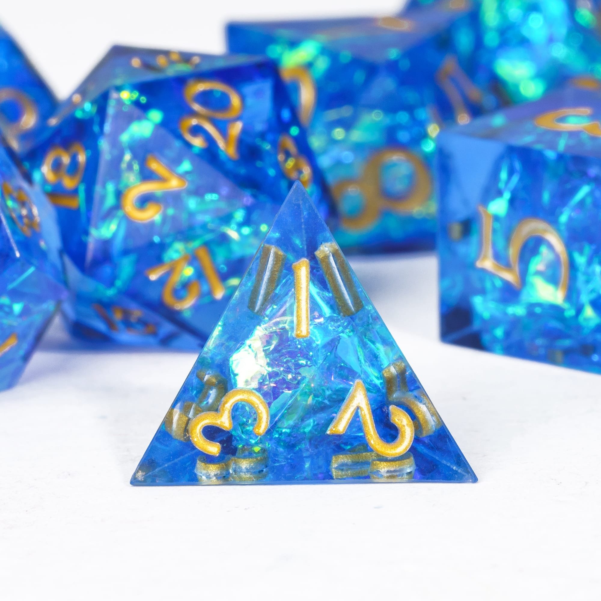 Udixi Polyhedral custom logo rpg dungeons and dragons sharp edge Mini Candy Paper 11.5-15mm Dice set