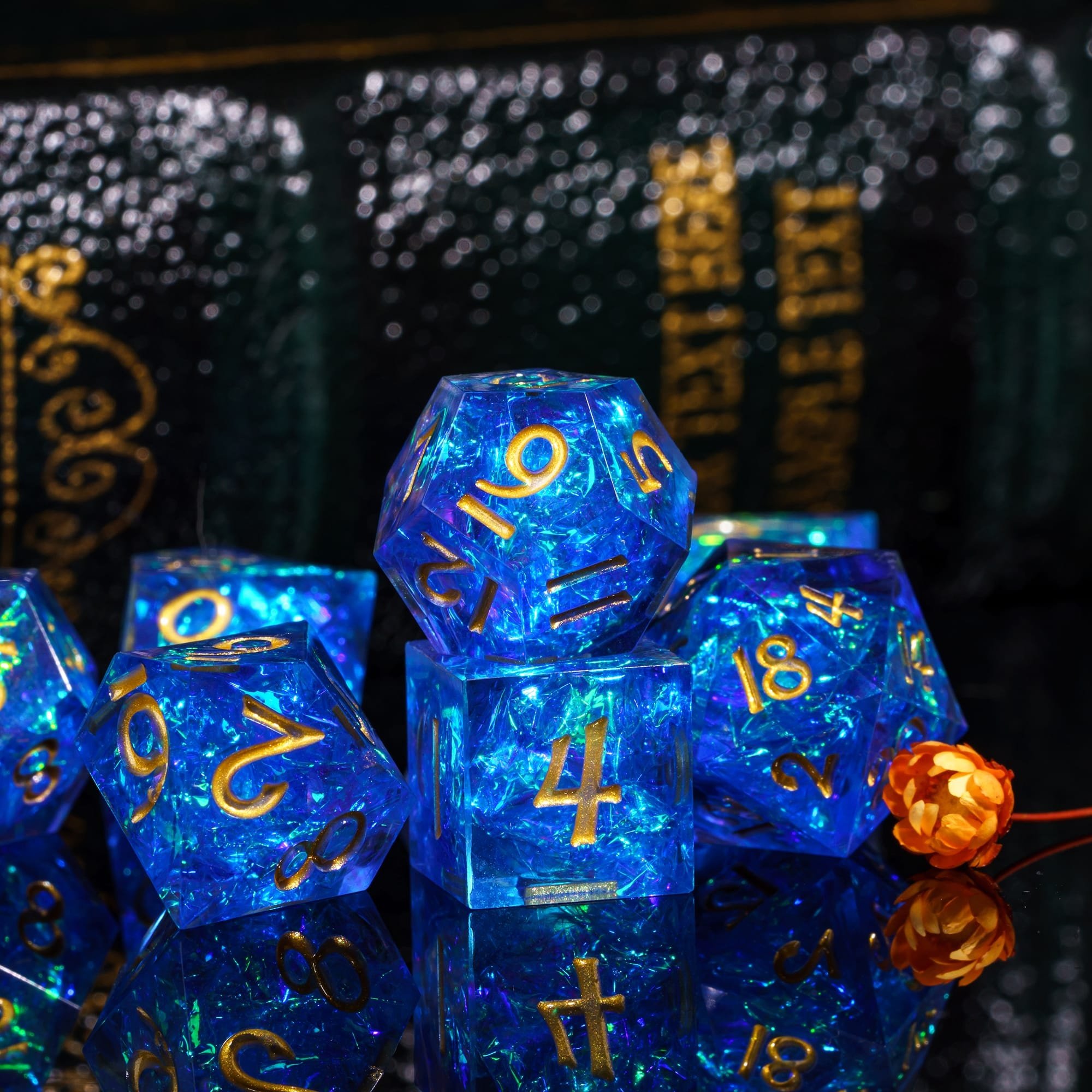 Udixi Polyhedral custom logo rpg dungeons and dragons sharp edge Mini Candy Paper 11.5-15mm Dice set