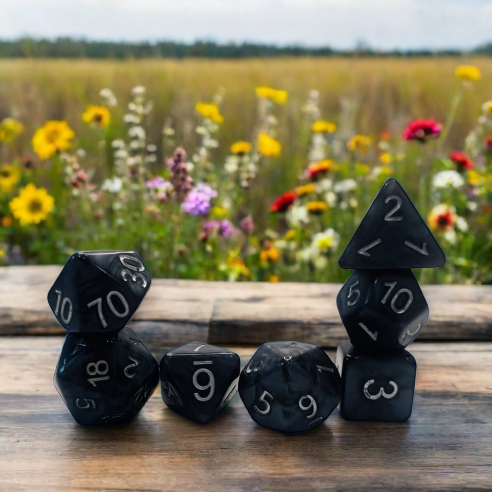 Handmade Full Set Of Personalized Polyhedral Resin Dice Soft Edge Smoke D&D Dnd Rpg Dice Set With Custom Logo For Games