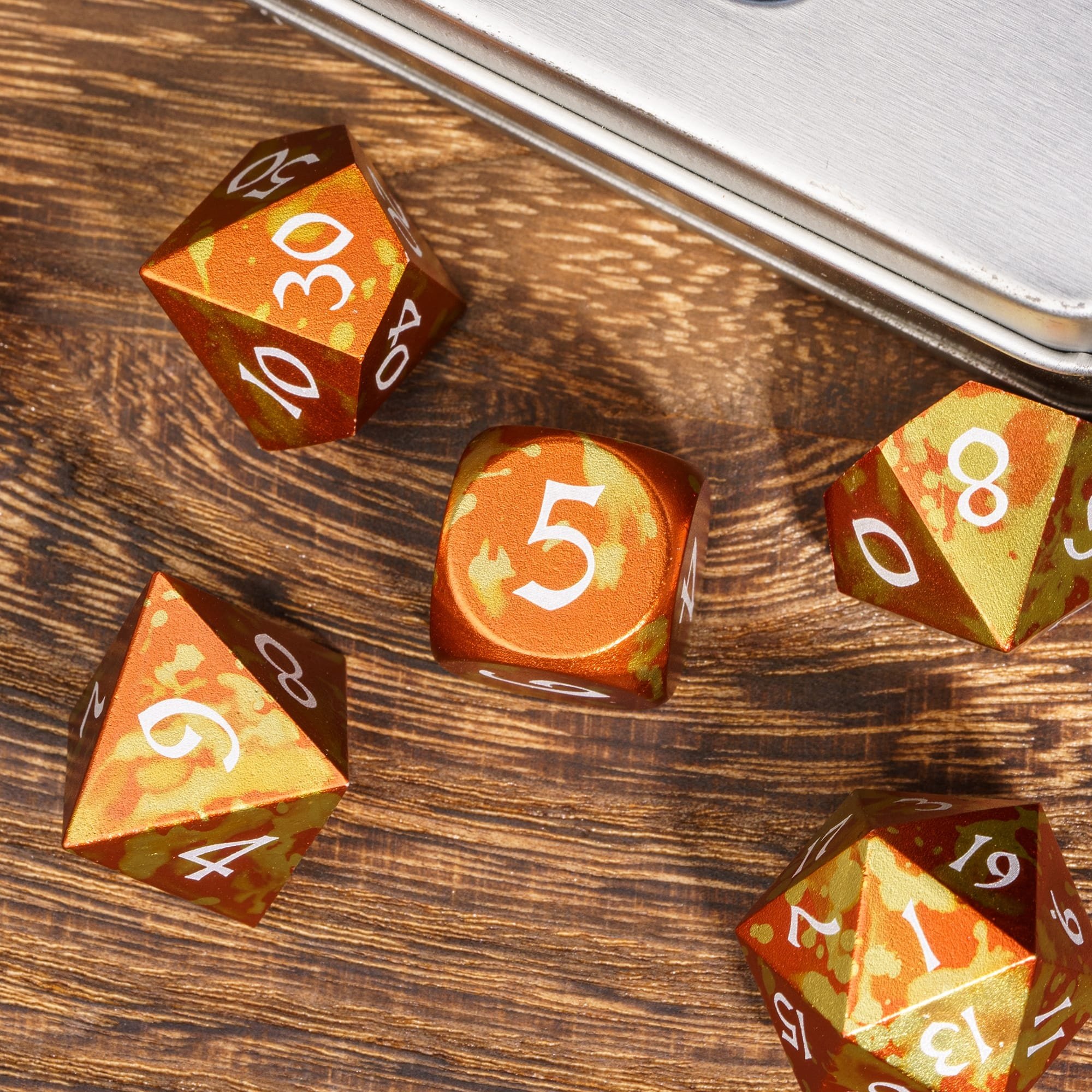 Udixi Anodized Aluminum Colorful Custom Metal Dice Dungeons and Dragons DND Board Game Dice Set