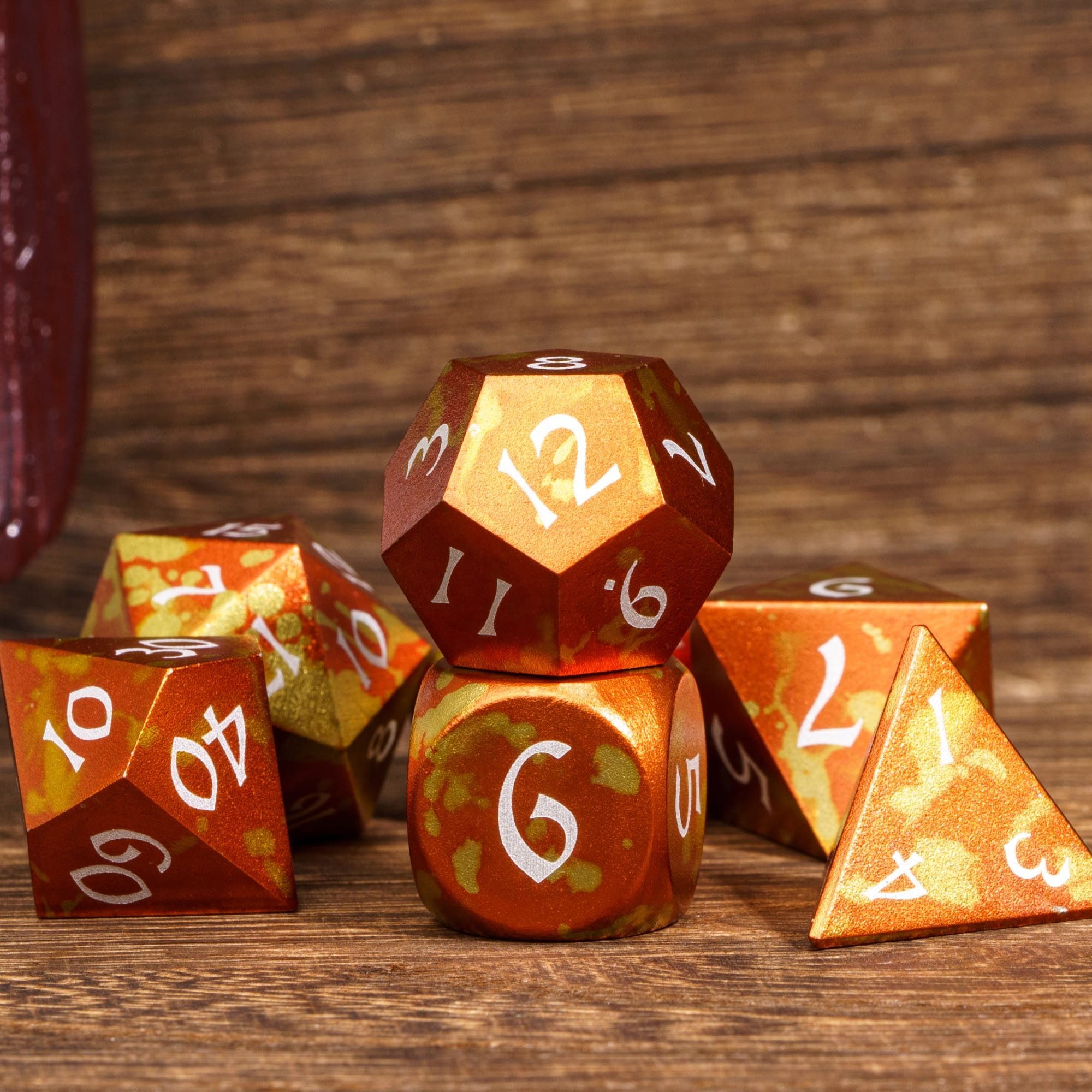 Udixi Anodized Aluminum Colorful Custom Metal Dice Dungeons and Dragons DND Board Game Dice Set