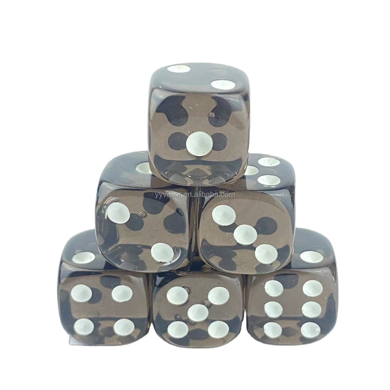 16mm clear transparent round corner crystal Regular pixel points plastic dice plastic cube