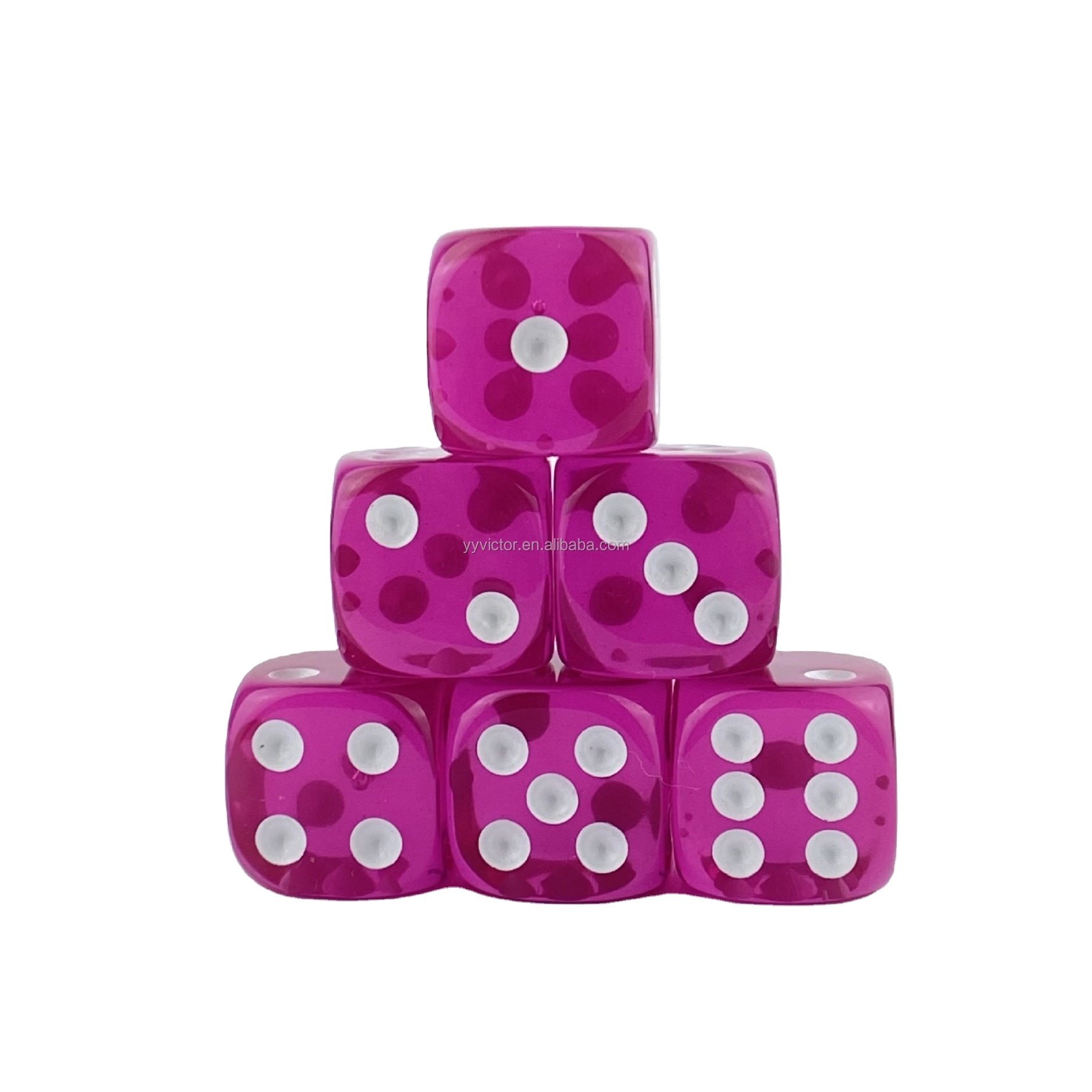 16mm clear transparent round corner crystal Regular pixel points plastic dice plastic cube