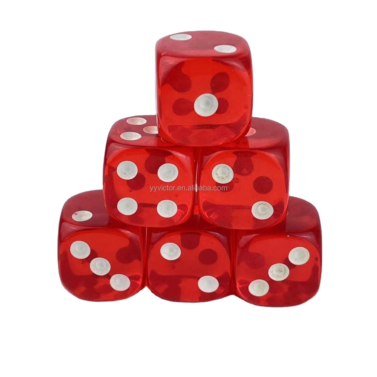 16mm clear transparent round corner crystal Regular pixel points plastic dice plastic cube