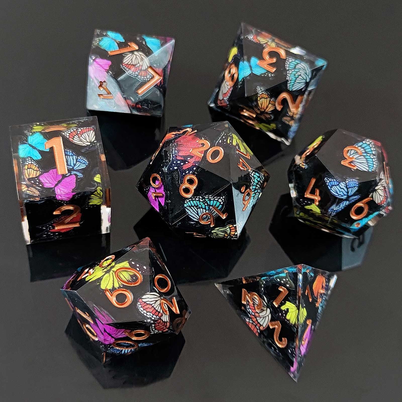 Colorful Vivid Premium Free Story DND RPG Resin Dice Set for Table Games