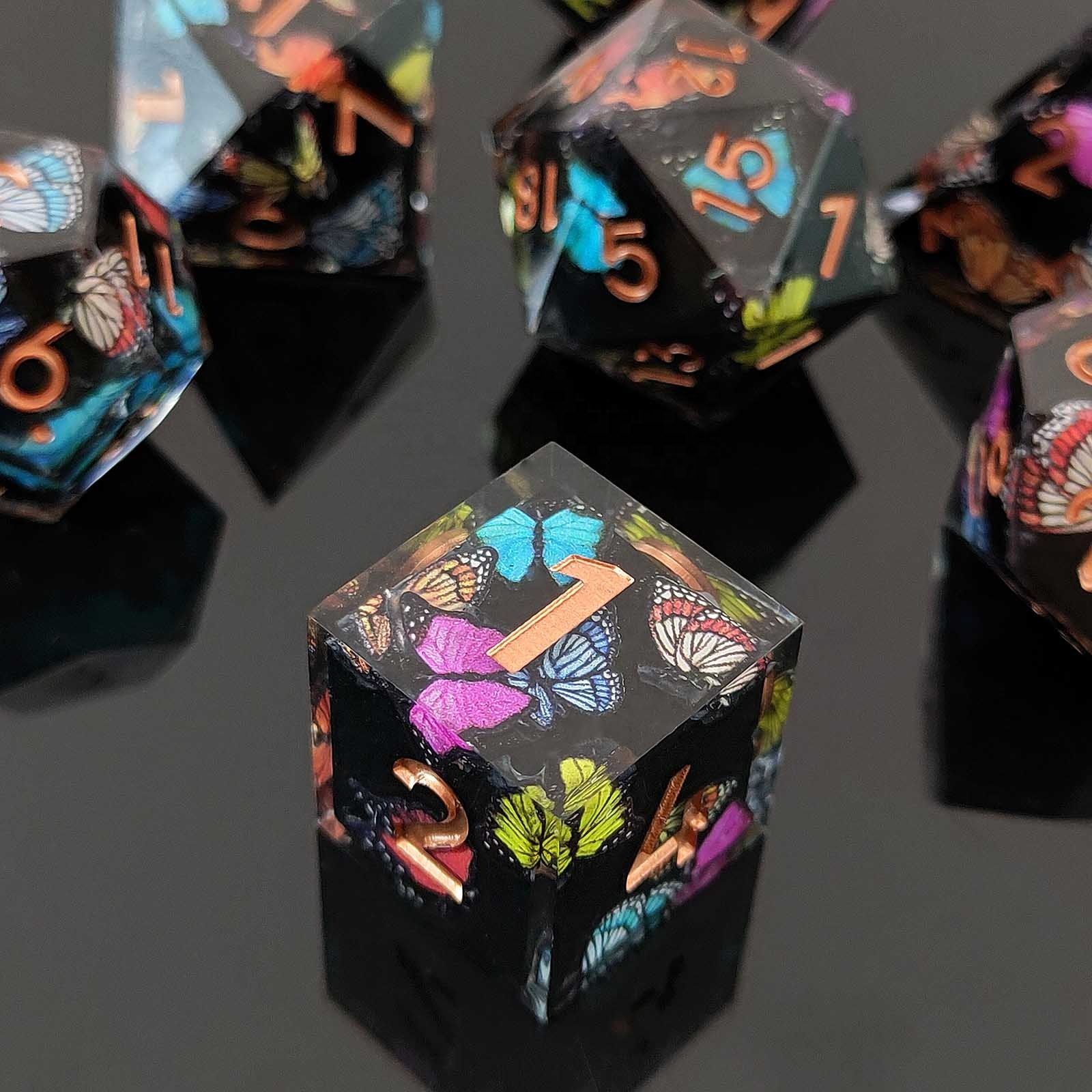 Colorful Vivid Premium Free Story DND RPG Resin Dice Set for Table Games