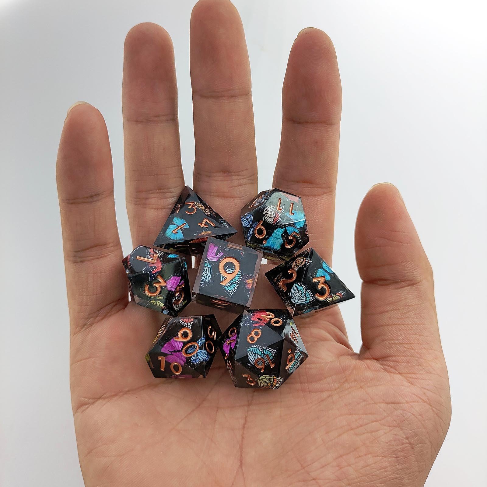 Colorful Vivid Premium Free Story DND RPG Resin Dice Set for Table Games
