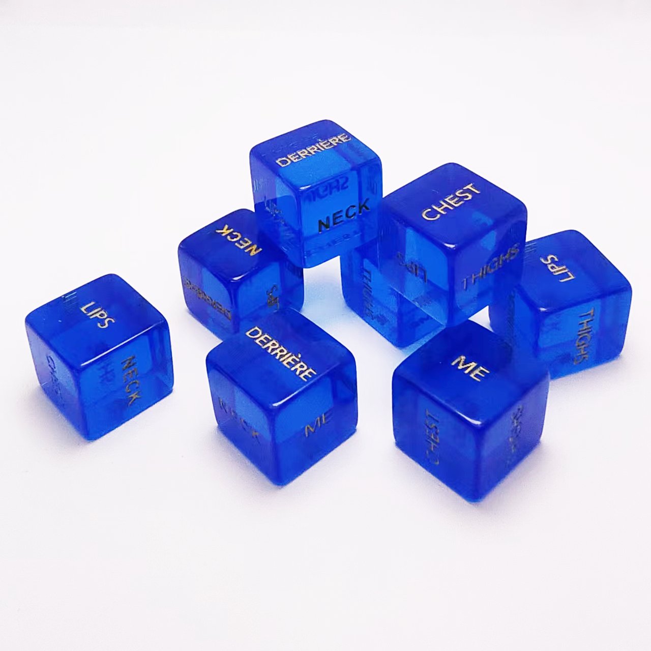 Wholesale Custom Engrave Transparent Rounded Dice For Game Sexual Love 16mm Printed Resin Dice