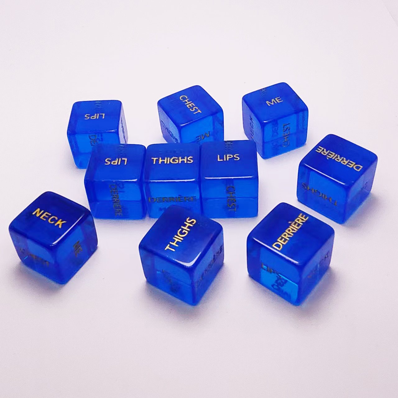 Wholesale Custom Engrave Transparent Rounded Dice For Game Sexual Love 16mm Printed Resin Dice