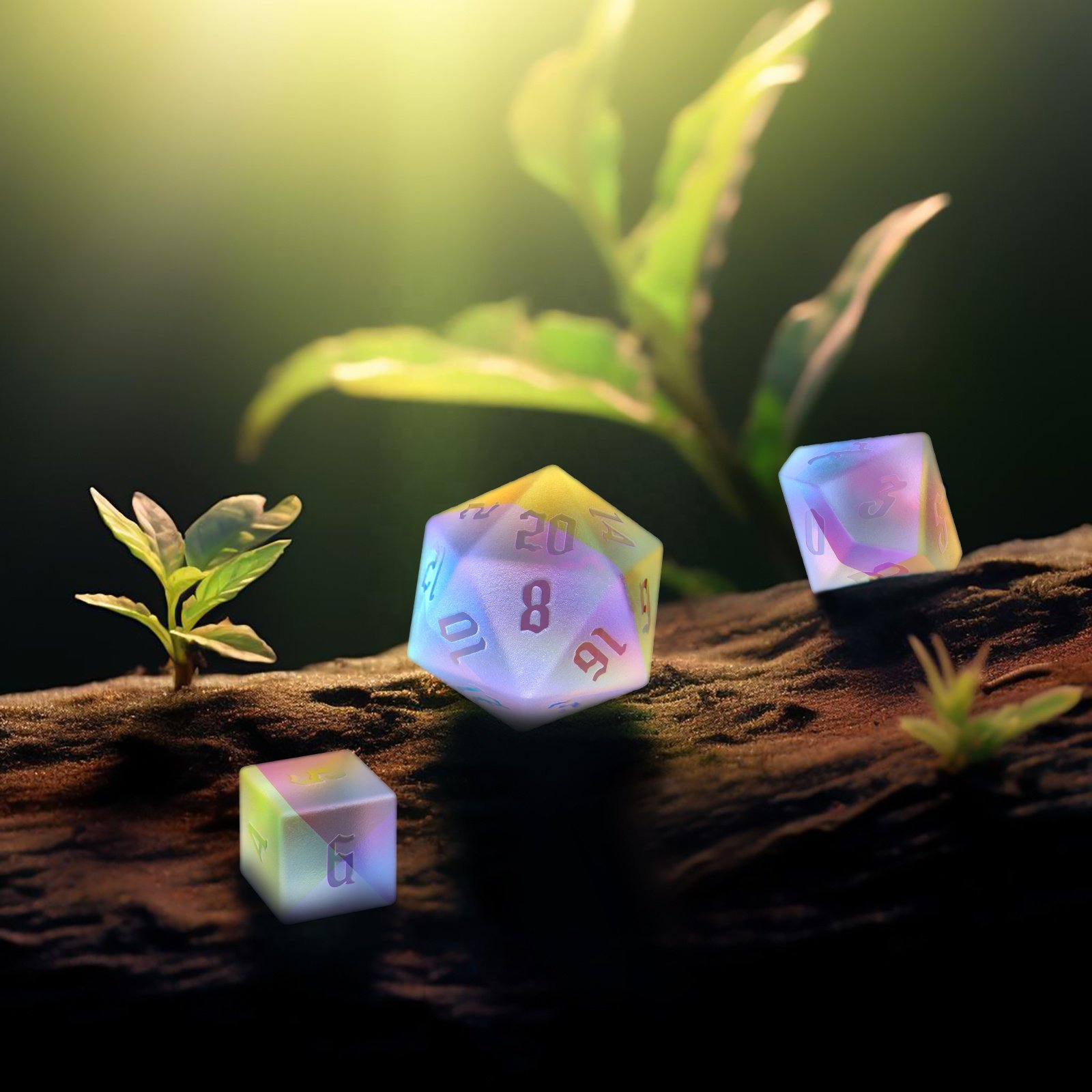 Custom Matte Glass DND Dice Set D20 D12 D10 D8 D6 D4 Handmade Dice 7 Piece RPG Dice Game For D&D Dungeons And Dragons