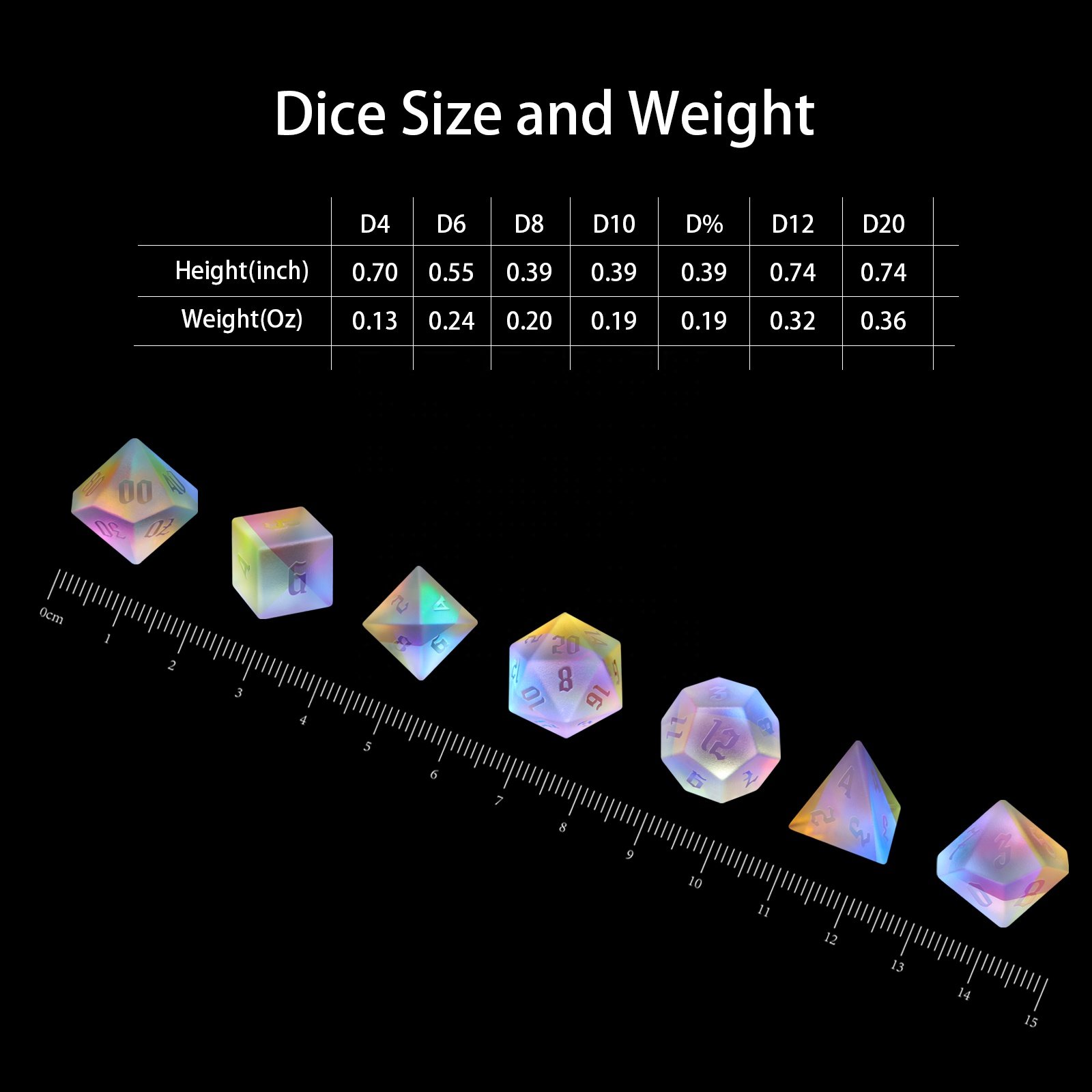 Custom Matte Glass DND Dice Set D20 D12 D10 D8 D6 D4 Handmade Dice 7 Piece RPG Dice Game For D&D Dungeons And Dragons