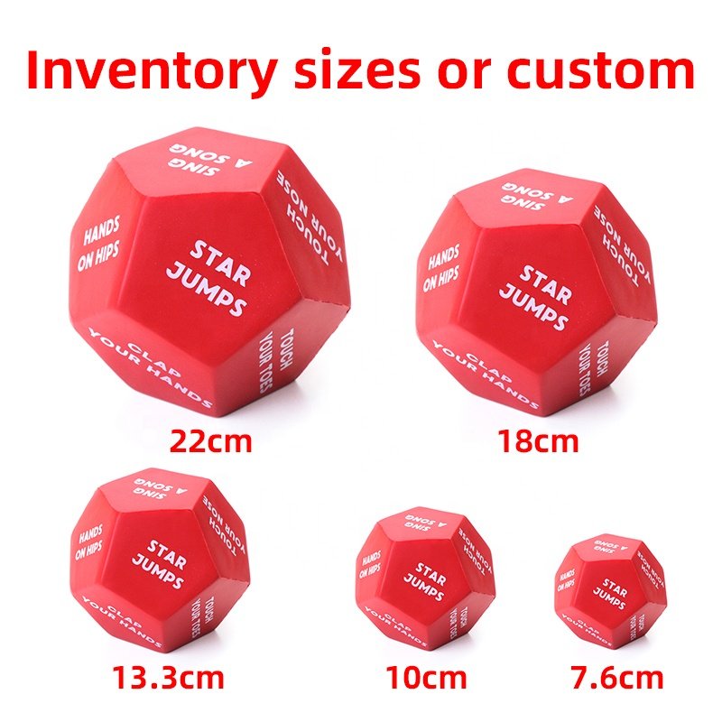 Fitness Dice Exercise D12 Dice Full Body HIIT Workout 12 Sided Foam Dice For Home Fitness, Workouts, WOD, Cardio, HIIT and Sport