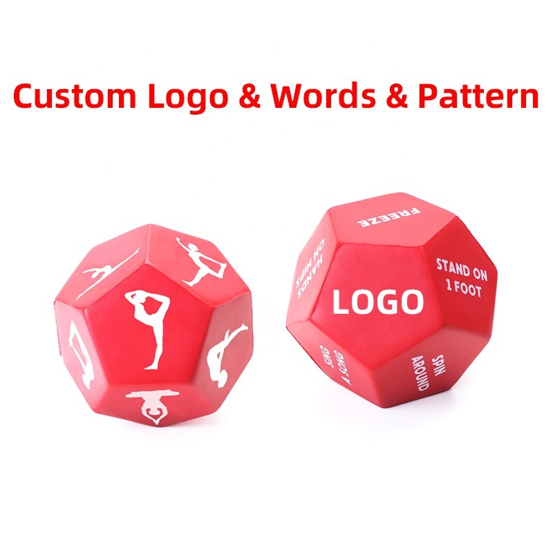 Fitness Dice Exercise D12 Dice Full Body HIIT Workout 12 Sided Foam Dice For Home Fitness, Workouts, WOD, Cardio, HIIT and Sport