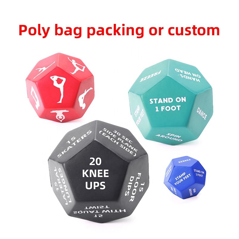 Fitness Dice Exercise D12 Dice Full Body HIIT Workout 12 Sided Foam Dice For Home Fitness, Workouts, WOD, Cardio, HIIT and Sport