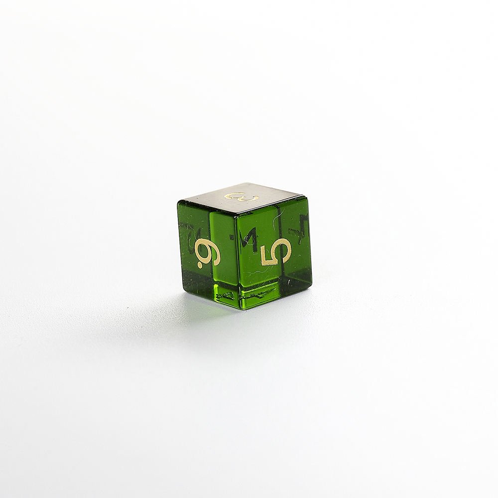 factory wholesale customized emerald green zircon dice set for for DND RPG Dungeons and Dragon custom engrave dice