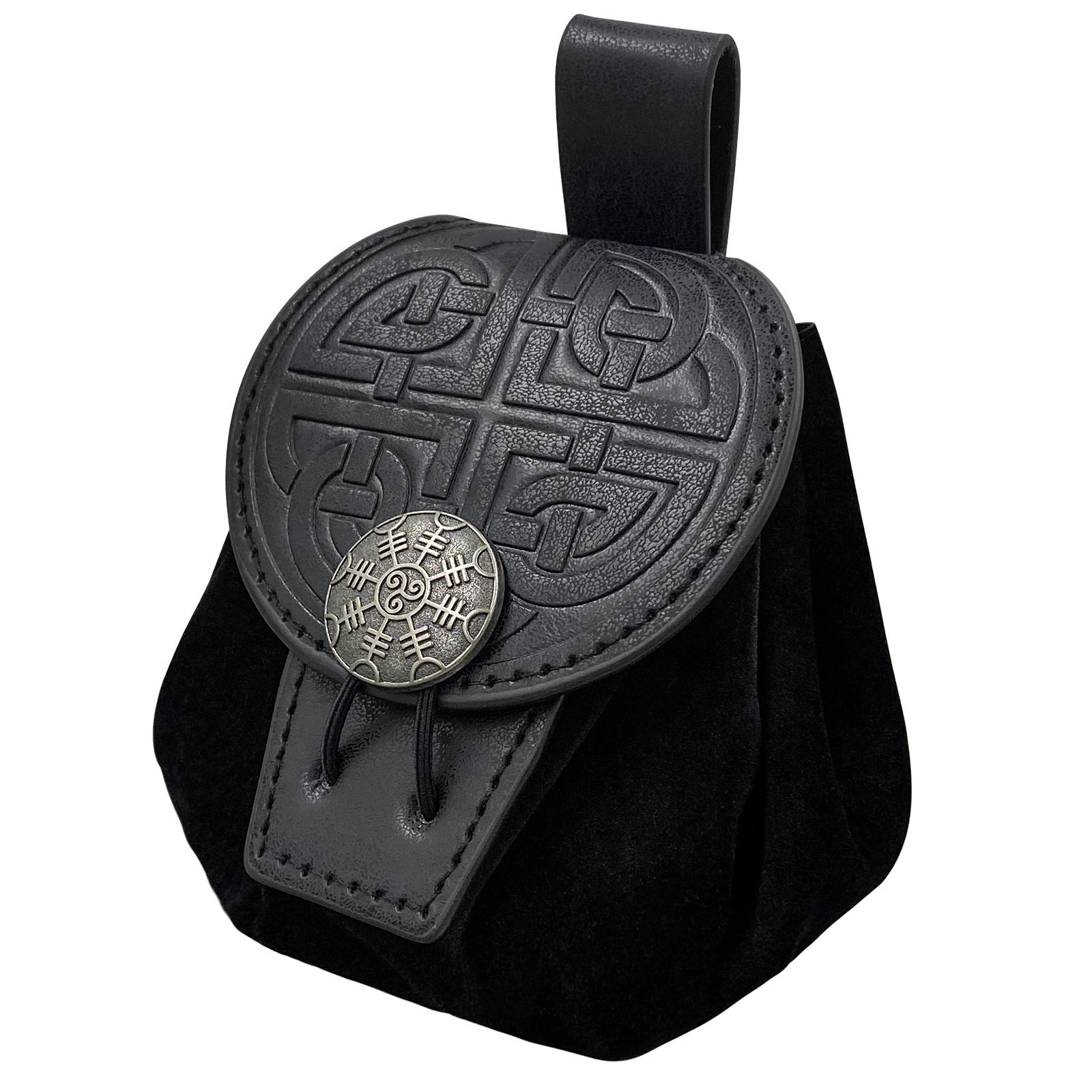 Custom Retro Style Leather Drawstring Bag Portable Belt Bag Role Playing Game Dice Bag for DND Gamer
