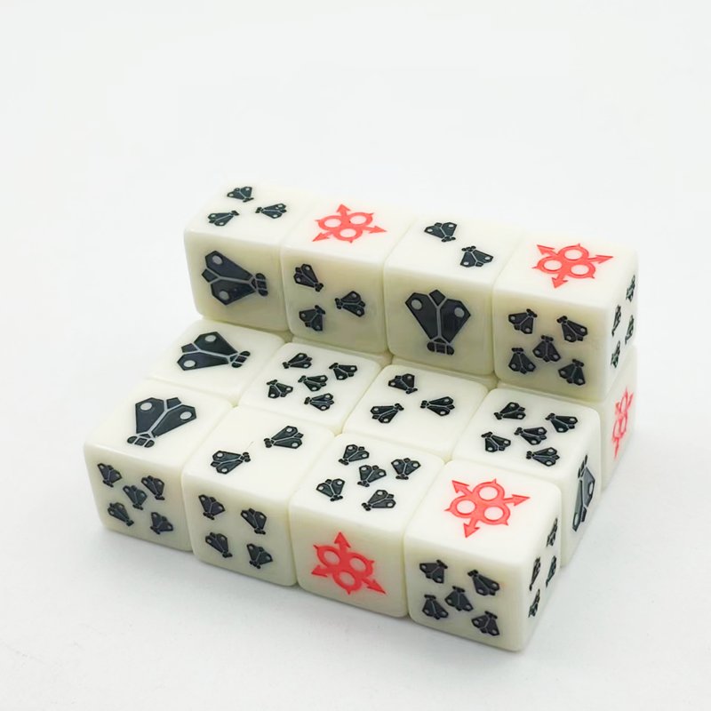 Custom Engrave Printed 6 Sided Game Exercise Bulk Dice Hand Made Decorative Acrylic Resin Casino 16mm Dice Set