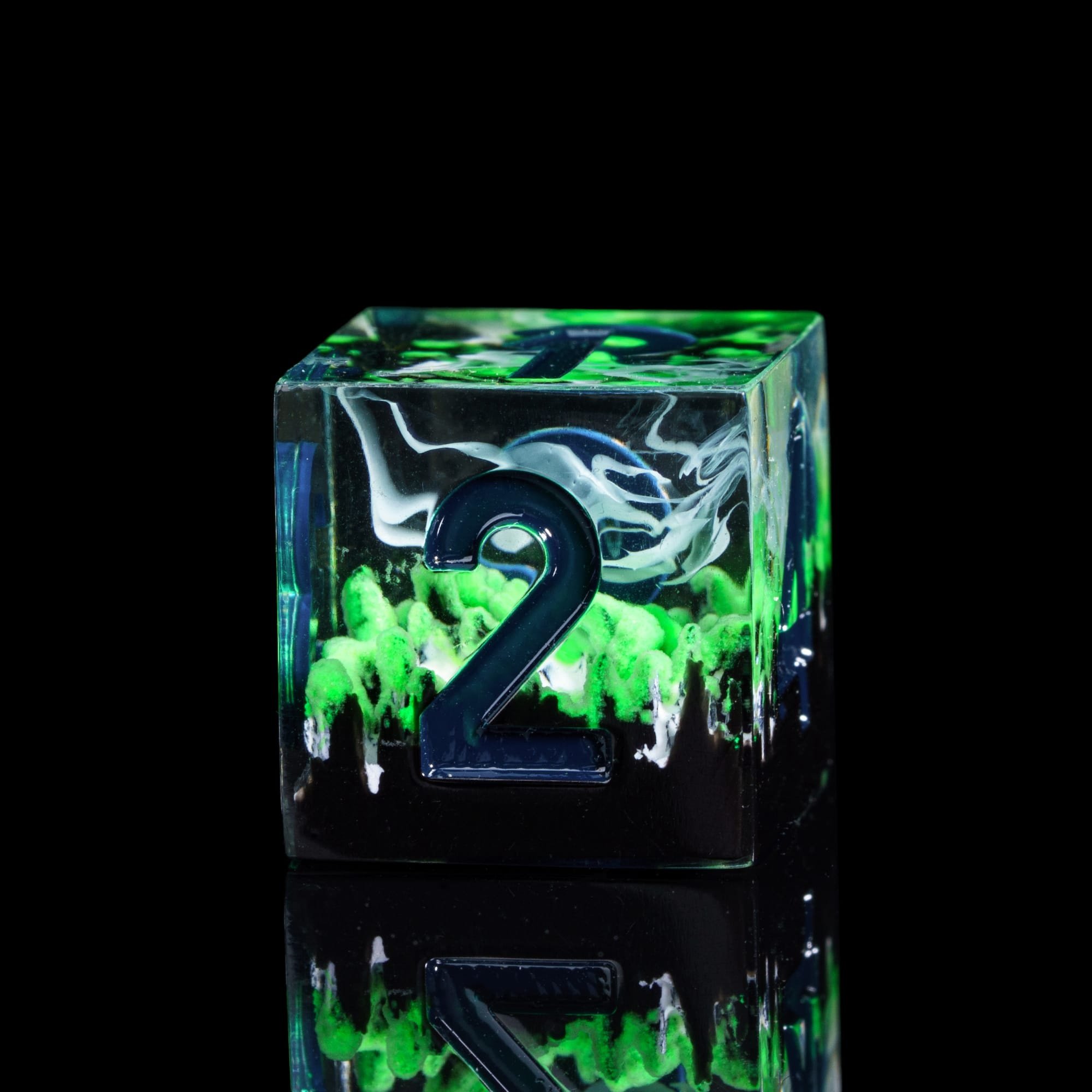 Udixi Custom Handmade Seasons Glowing in Dark Resin Dice Dungeons and Dragons DND RPG board game Dice Set