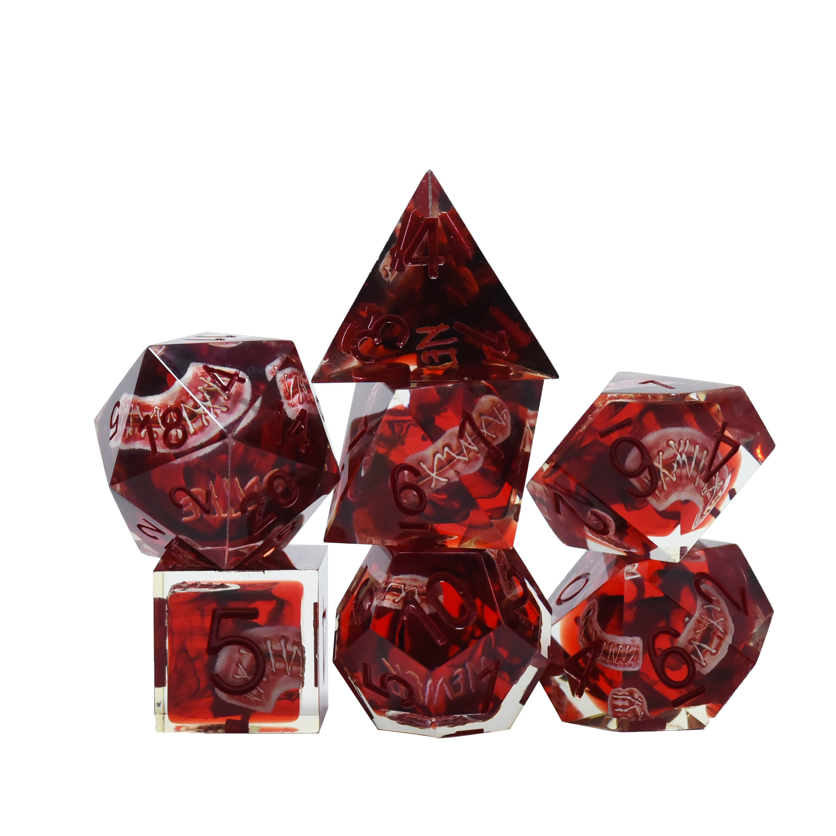 Custom 7Pcs Dungeons Dragons Rpg Role Playing Resin Game Accessories 16Mm Polyhedral Dice Set