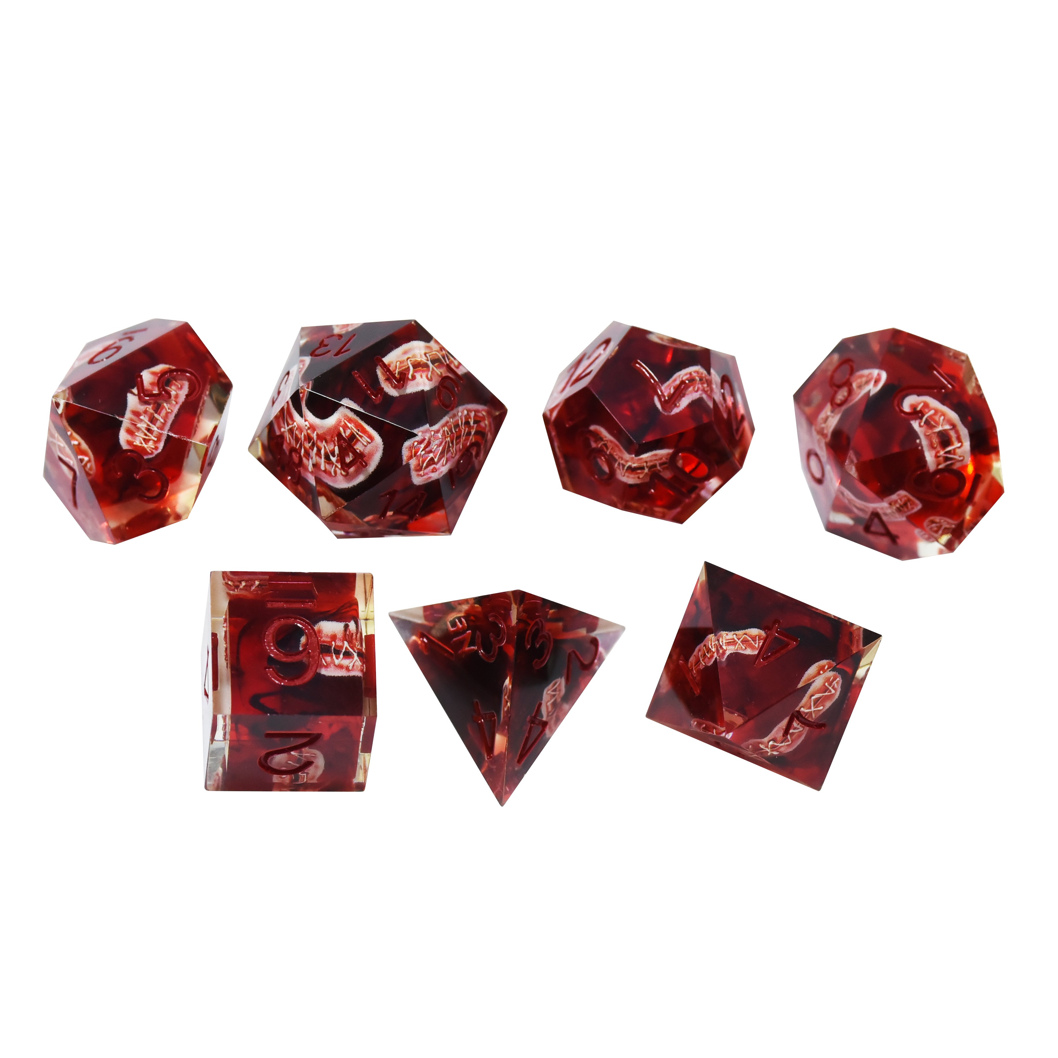Custom 7Pcs Dungeons Dragons Rpg Role Playing Resin Game Accessories 16Mm Polyhedral Dice Set