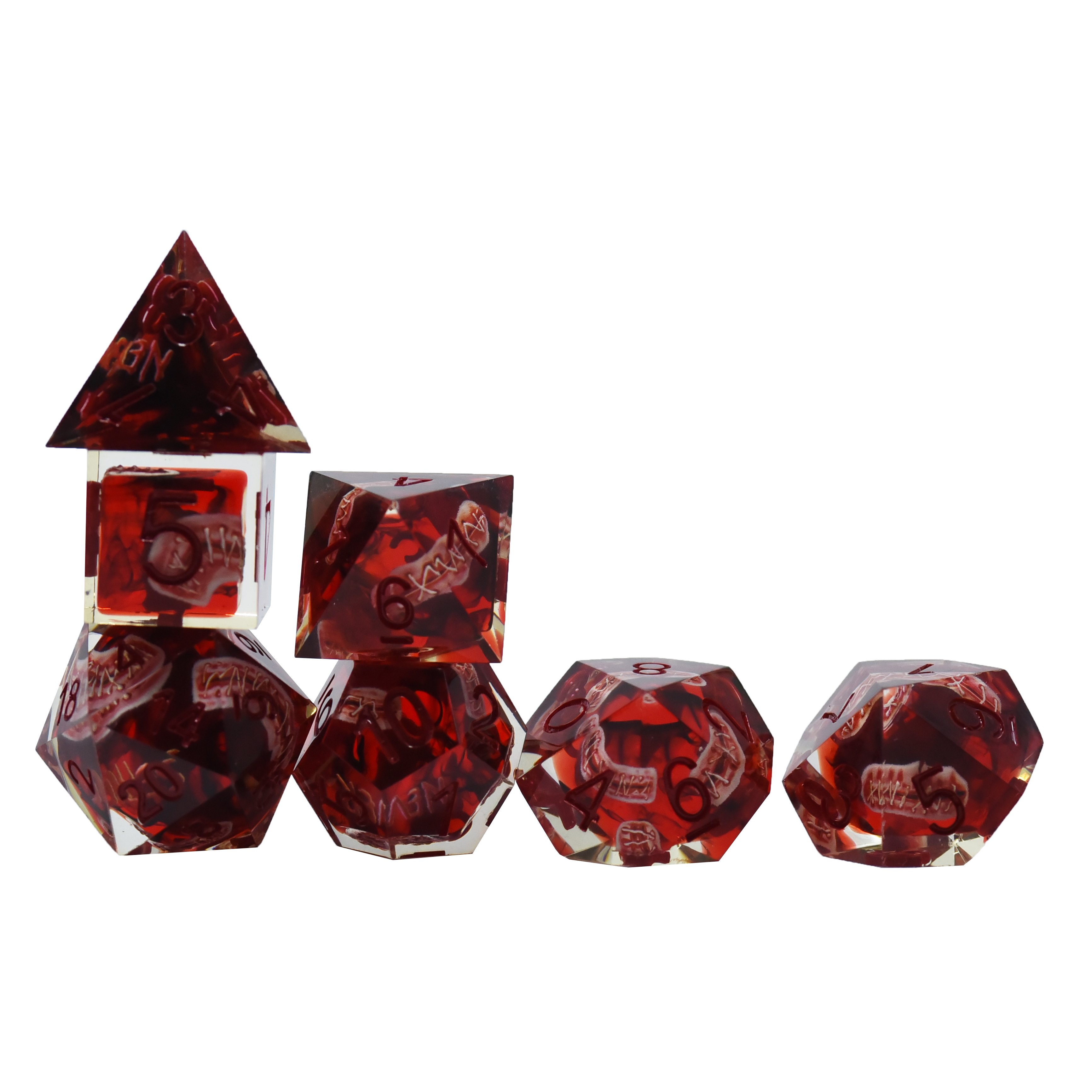 Custom 7Pcs Dungeons Dragons Rpg Role Playing Resin Game Accessories 16Mm Polyhedral Dice Set