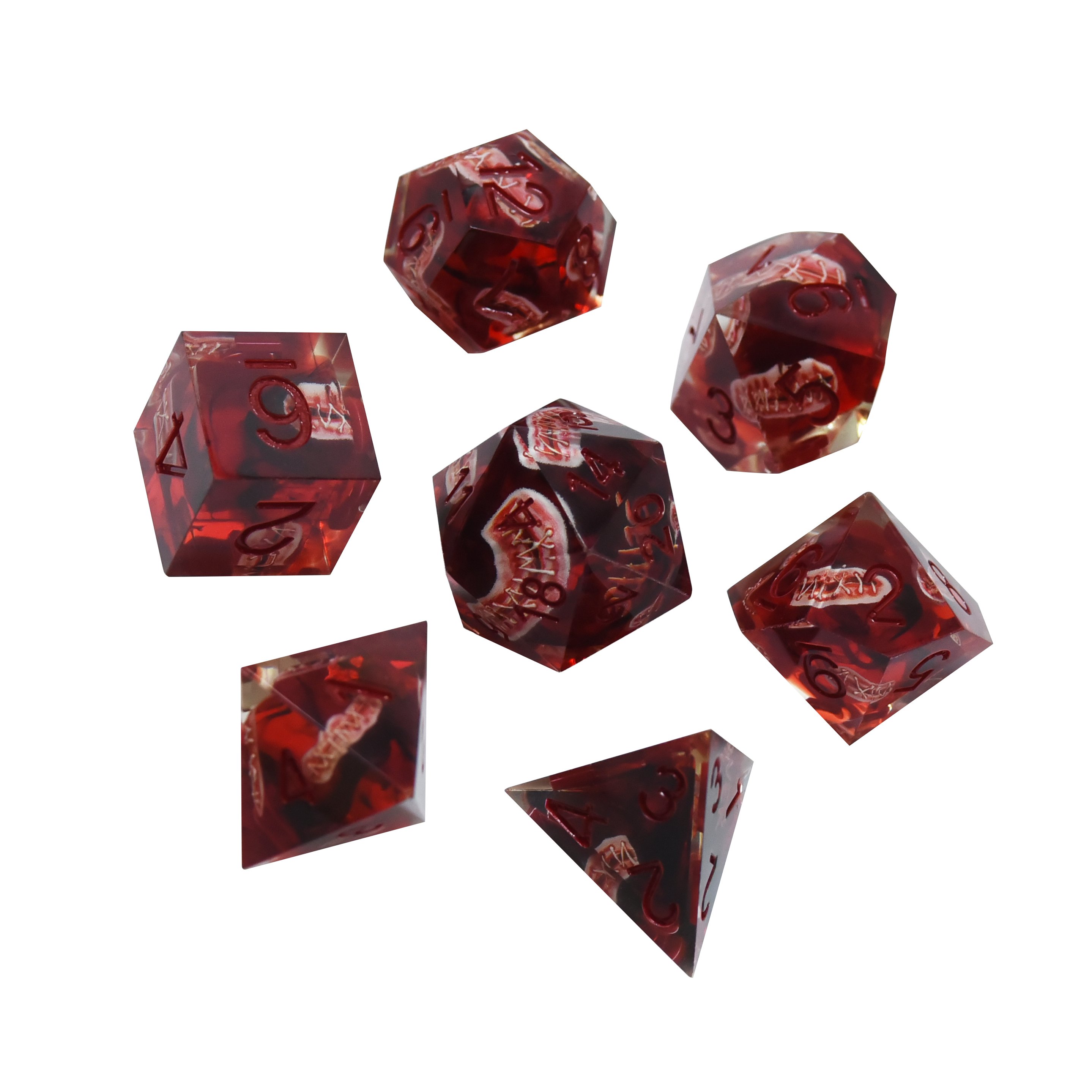 Custom 7Pcs Dungeons Dragons Rpg Role Playing Resin Game Accessories 16Mm Polyhedral Dice Set